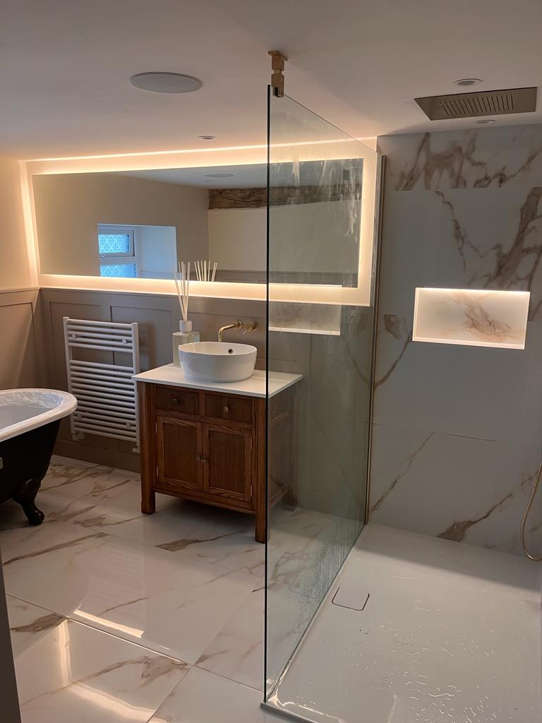 Completed main bathroom renovation in Harrogate with modern fittings