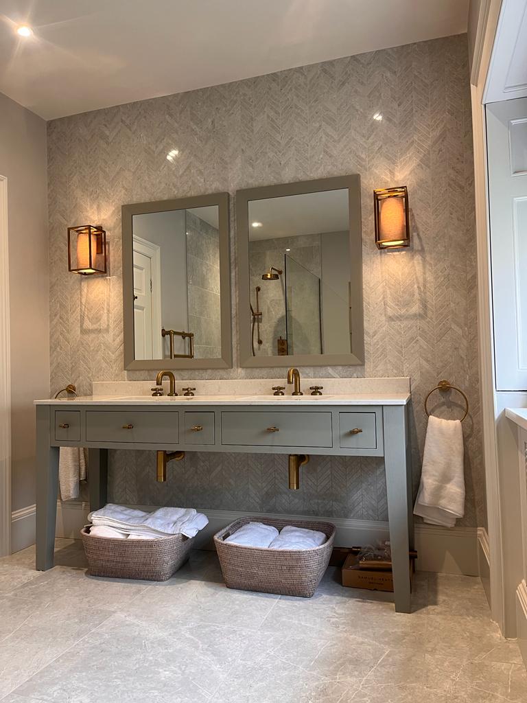 His and hers basins in a renovated bathroom in Huddersfield