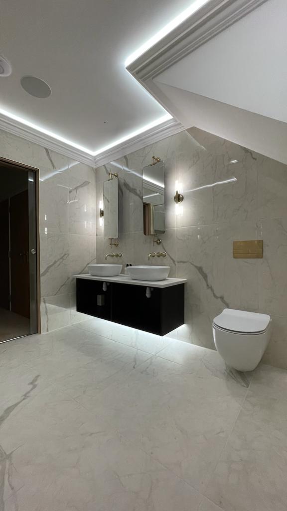 Bathroom lighting installed as part of a full bathroom refit in Tingley, Leeds