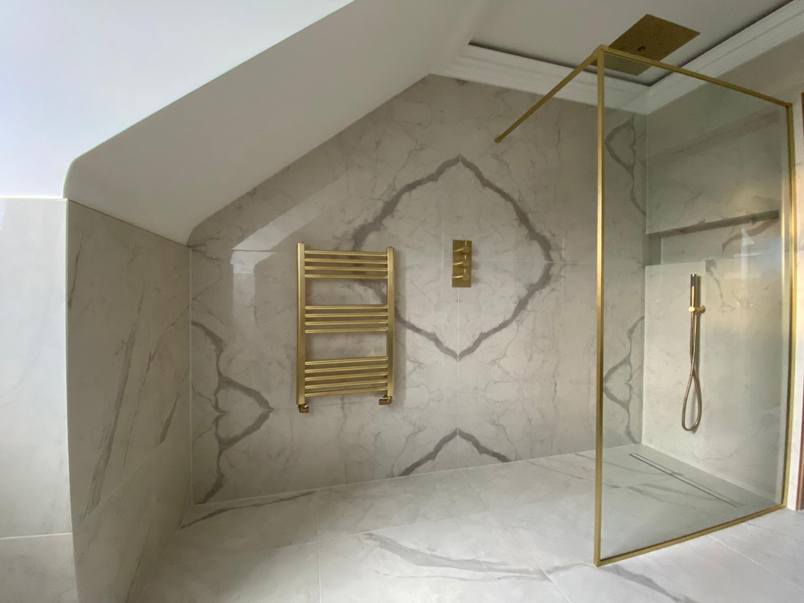 Finishing touches on a completed bathroom renovation in Tingley, Leeds